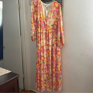 Sugar + Lips spring floral 70s maxi dress